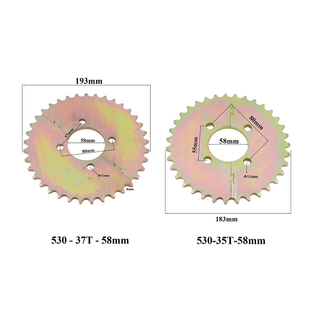 530 Chain - 530 Split-Type Motorcycle Rear Sprocket 35T/37T