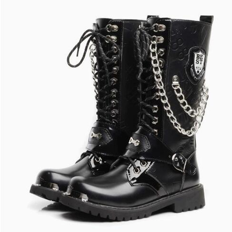 Men Fashion Motorcycle Boots M - Motorcycle Chain ulasan dan harga